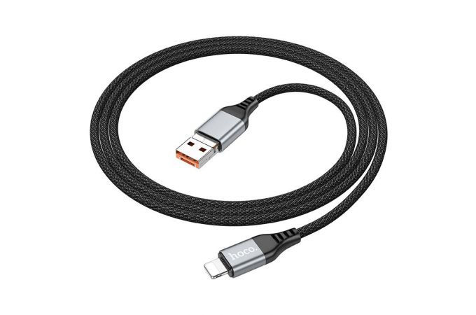 Кабель USB - USB Type-C/Lightning HOCO U128  (черный) 1м  2 в 1