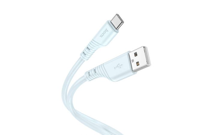 Кабель USB - USB Type-C HOCO X97 (светло-синий) 1м силиконовый