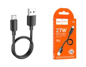 Кабель USB - USB Type-C HOCO X96 27W Fast (черный) 0,25м