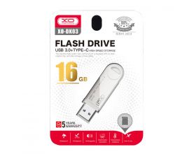 Флешка USB 3.0 + Type-C XO DK03 OTG 16GB Silver