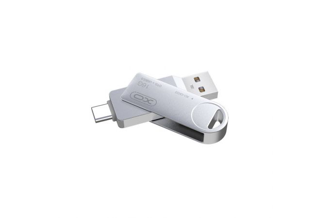 Флешка USB 3.0 + Type-C XO DK03 OTG 16GB Silver