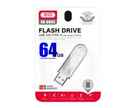 Флешка USB 3.0 + Type-C XO DK03 OTG 64GB Silver