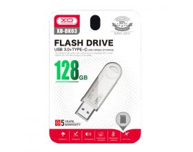 Флешка USB 3.1 + Type-C XO DK03 OTG 128GB Silver