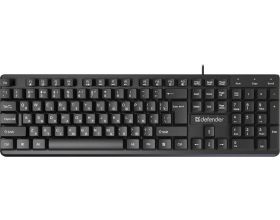 Клавиатура проводная Defender Elemental HB-239 RU черный 104 клавиши / кабель 1,8м