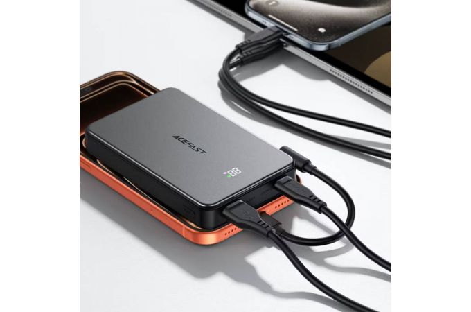 Универсальный дополнительный аккумулятор Power Bank ACEFAST M31 PD22,5W magnetic fast charging power bank wint cable(10000mah) Black