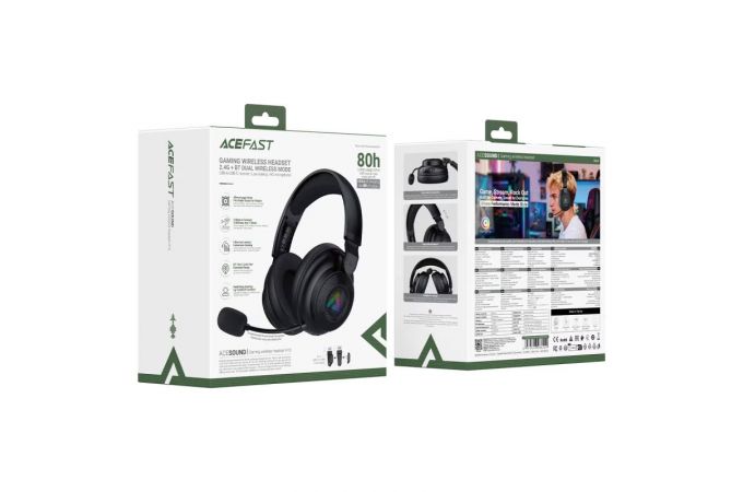 Наушники мониторные беспроводные ACEFAST H15 gaming wireleess headset (Черный)