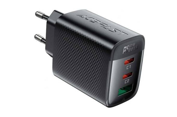 Сетевое зарядное устройство ACEFAST A108 PD67W GaN (2-USB-C+usb-A) (Черный)