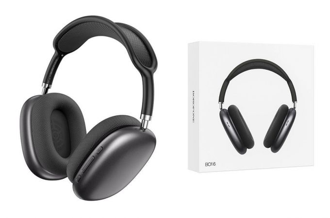 Наушники мониторные беспроводные BOROFONE BO16 Cool hey BT headphones Bluetooth (серый)