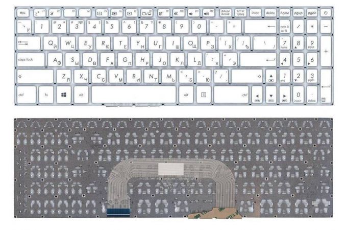 Клавиатура для ноутбука Asus VivoBook 17 X705U белая
