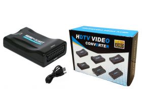 Конвертер переходник HDMI (мама) - SCART (мама) черный