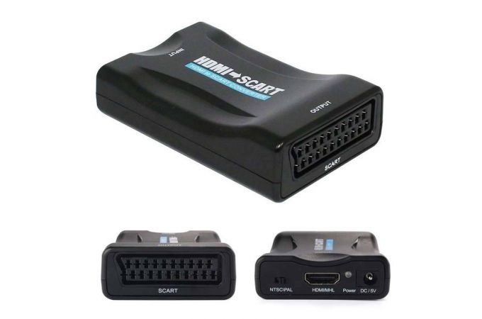 Конвертер переходник HDMI (мама) - SCART (мама) черный