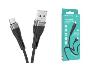 Кабель USB - USB Type-C BOROFONE BX46  (черный) 1м (силиконовый)