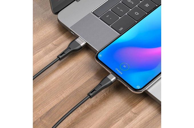 Кабель USB - USB Type-C BOROFONE BX46  (черный) 1м (силиконовый)