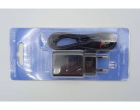 Сетевое зарядное устройство USB + кабель MicroUSB BOROFONE BA20A Sharp 2100mAh (черный) (УЦЕНКА! МЯТАЯ УПАКОВКА)