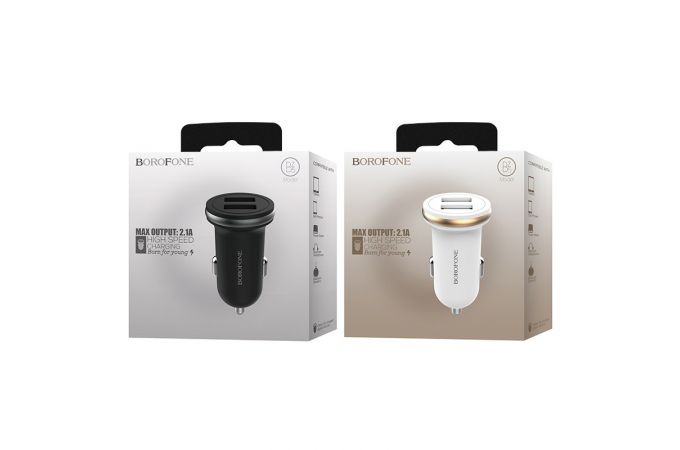 Автомобильное зарядное устройство АЗУ 2USB BOROFONE BZ5 CarPal dual port (черный)