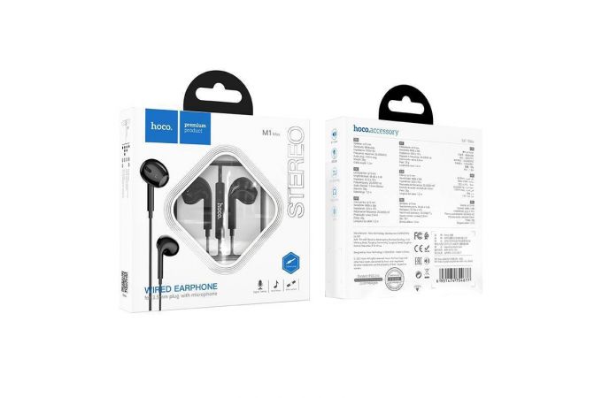 Наушники вакуумные проводные HOCO M1 Max crystal earphones (черный)