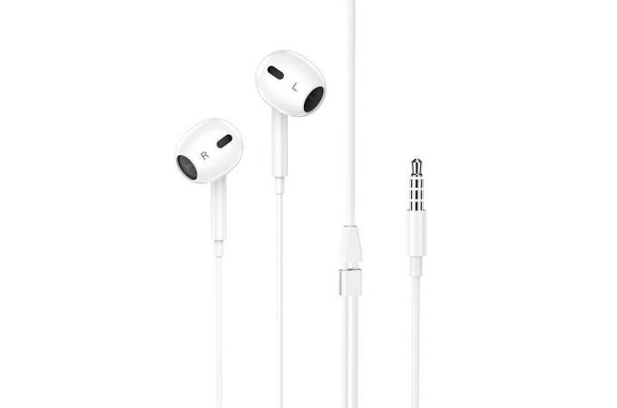 Наушники вакуумные проводные HOCO M1 Max crystal earphones (белый)