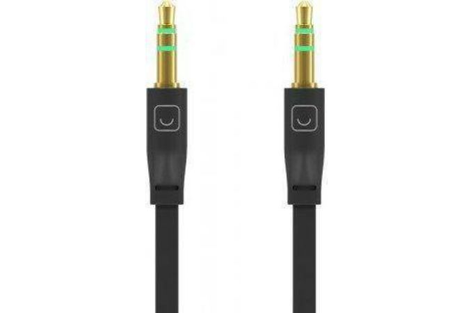 Кабель аудио AUX Prime Line (7001) AUX 3.5мм-3.5мм плоский (черный)