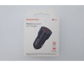 Автомобильное зарядное устройство АЗУ 2USB BOROFONE BZ19 Wisdom 2400 mAh (черный) (УЦЕНКА! МЯТАЯ УПАКОВКА)