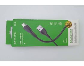 Кабель USB - MicroUSB BOROFONE BX51 2,4A (черный) 1м (УЦЕНКА! МЯТАЯ УПАКОВКА)