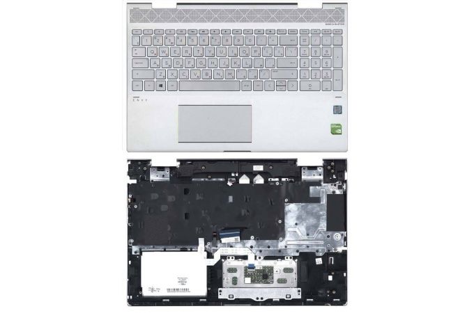 Клавиатура для ноутбука HP Envy 15-cn 15-cp топкейс серебристый