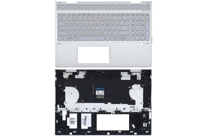 Клавиатура для ноутбука HP Envy 15-DR 15-DS топкейс серебро