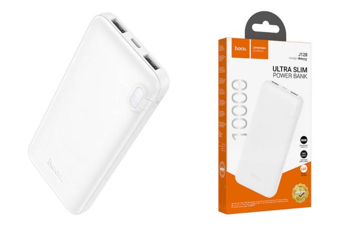 Универсальный дополнительный аккумулятор Power Bank HOCO J128 (10000 mAh) (белый)