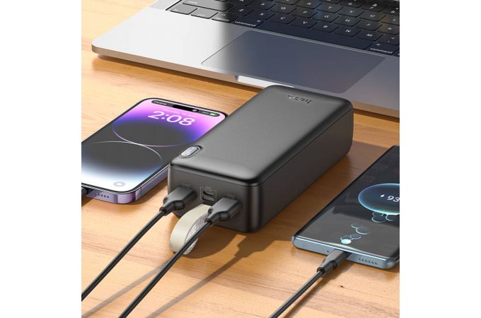 Универсальный дополнительный аккумулятор Power Bank HOCO J128B Smart (30000 mAh) (белый)