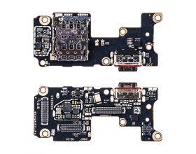 Шлейф для Xiaomi Poco F5 Pro (23013PC75G) с разъемом зарядки + SIM (плата), org