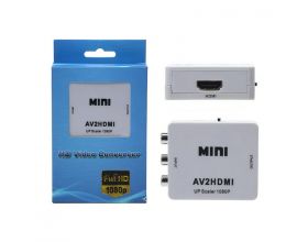 Адаптер H125 Mini AV2HDMI 1080p Converter to 3 rca (White) 10pcs