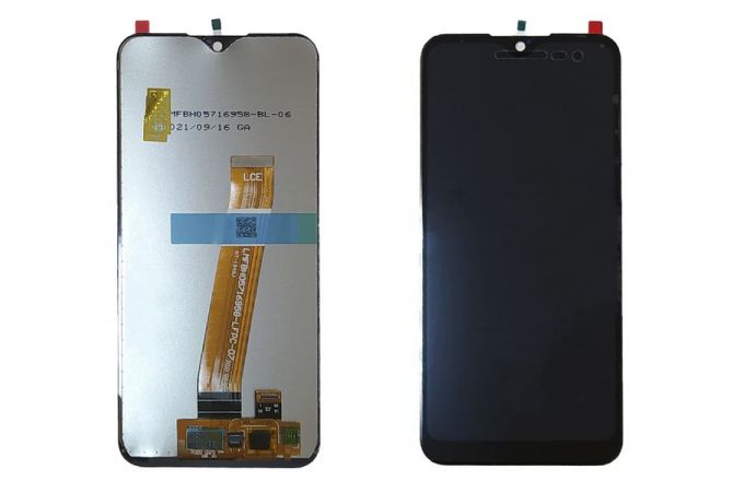 Дисплей для Samsung A015F/ M015F в сборе с тачскрином (черный) 100% (широкий коннектор)