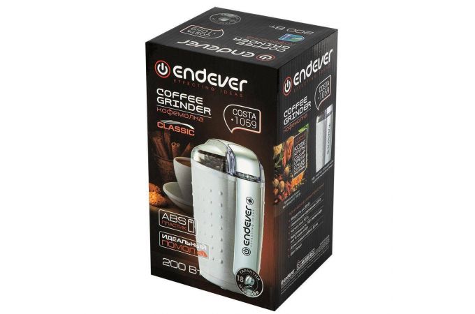 Кофемолка ENDEVER Costa-1059 белый 200Вт,100г