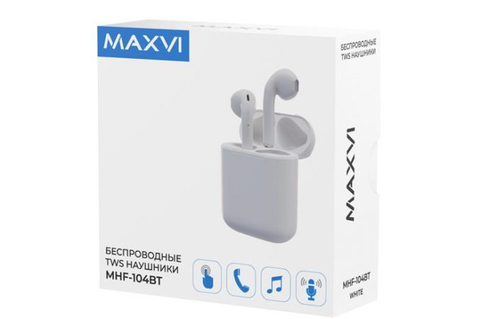 Наушники вакуумные беспроводные Maxvi MHF-104 (белый)