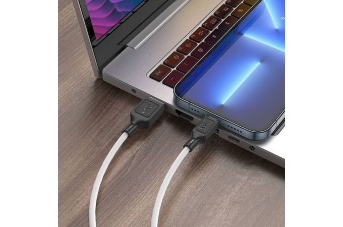 Кабель USB - Lightning HOCO X90 2,4A (белый) 1м силиконовый