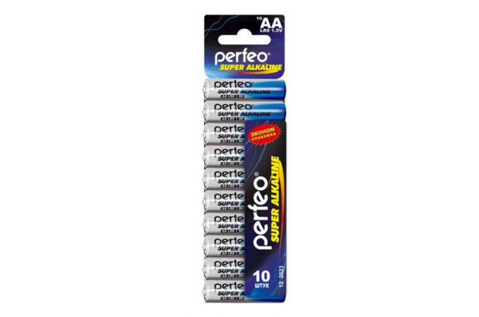 Батарейка алкалиновая Perfeo LR6 AA/10SHRINK CARD Super Alkaline спайка цена за 10 шт