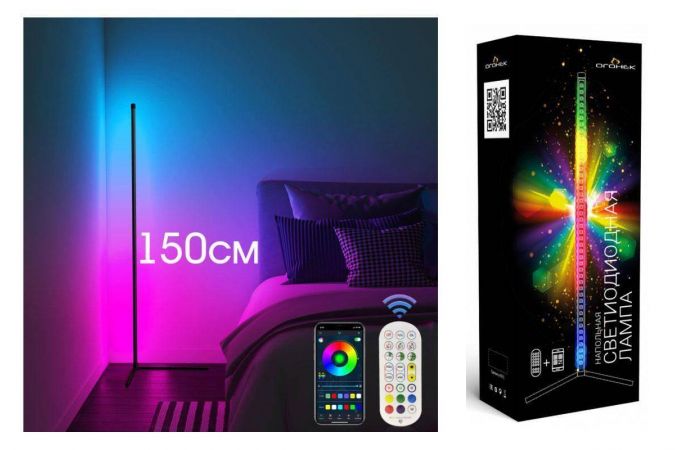 Светильник светодиодный угловой RGB Огонек OG-LDP11 (152см,USB)