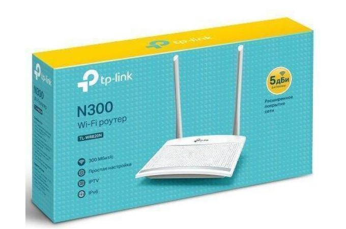 Wi-Fi роутер TP-Link TL-WR820N 802.11n, 2.4 ГГц, 300 Мбит/с, 2xLAN