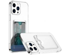 Чехол NEYPO Poket iPhone 12 силиконовый с кармашком прозрачный