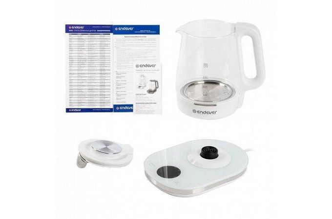 Чайник ENDEVER Skyline KR-335G белый 1800Вт, 1,7л, LED, СТЕКЛО, 6 режимов