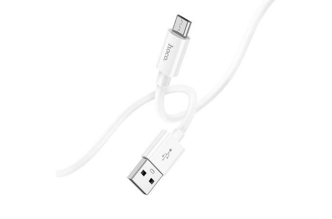 Кабель USB - MicroUSB HOCO X87 (белый) 1м силиконовый