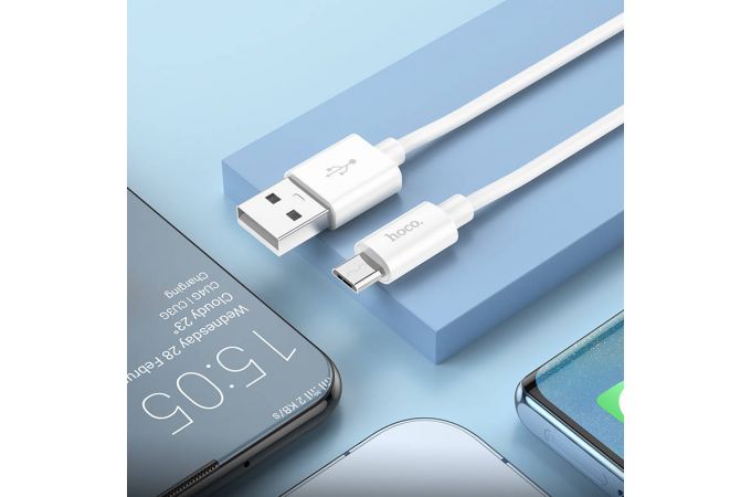 Кабель USB - MicroUSB HOCO X87 (белый) 1м силиконовый