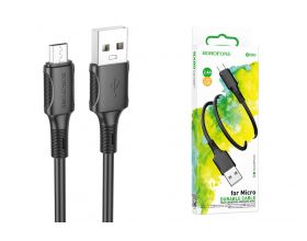 Кабель USB - MicroUSB BOROFONE BX80 2,4A (черный) 1м