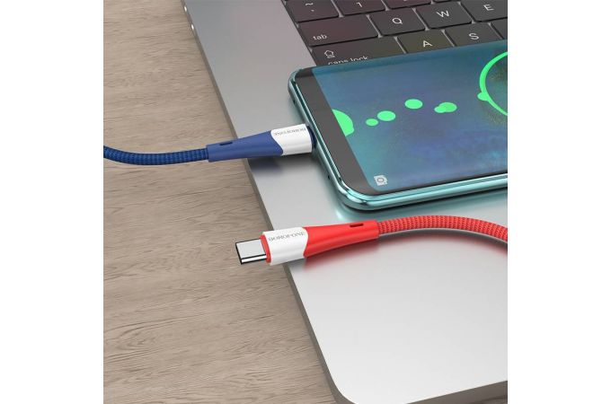 Кабель USB Type-C - USB Type-C BOROFONE BX61, PD60W (синий) 1м