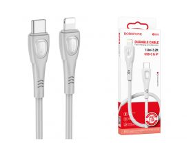 Кабель USB Type-C - Lightning BOROFONE BX98 (серый) 1м