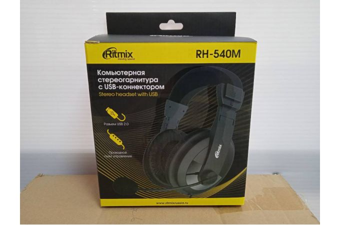 Наушники мониторные проводные Ritmix rh-540M (черный) (УЦЕНКА! ПОСЛЕ РЕМОНТА)