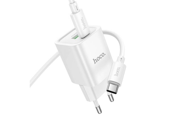 Сетевое зарядное устройство USB + USB-C + кабель Type-C HOCO C149A Charm PD30W+QC3.0 (белый)