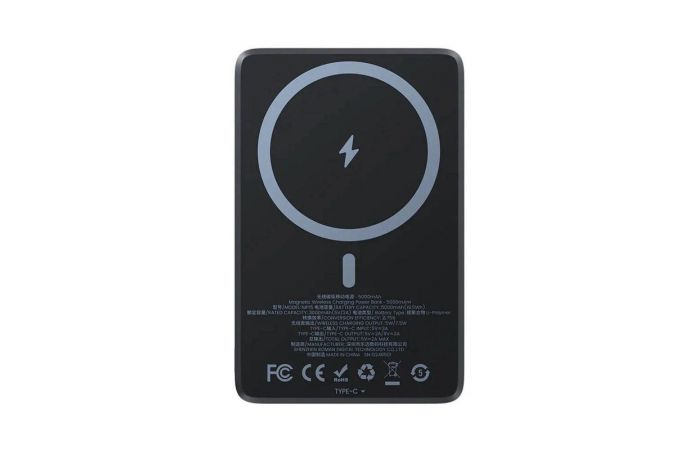 Универсальный дополнительный аккумулятор Power Bank Benks MP15 ArmorGo MagSafe  5000mAh (Черный)