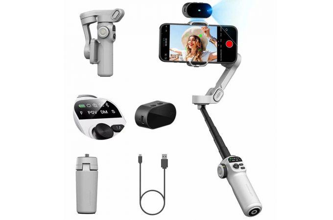 Трехосевой стабилизатор Smart-X2AI 3-Axis Smartphone Gimbal Stabilizer With AI- White