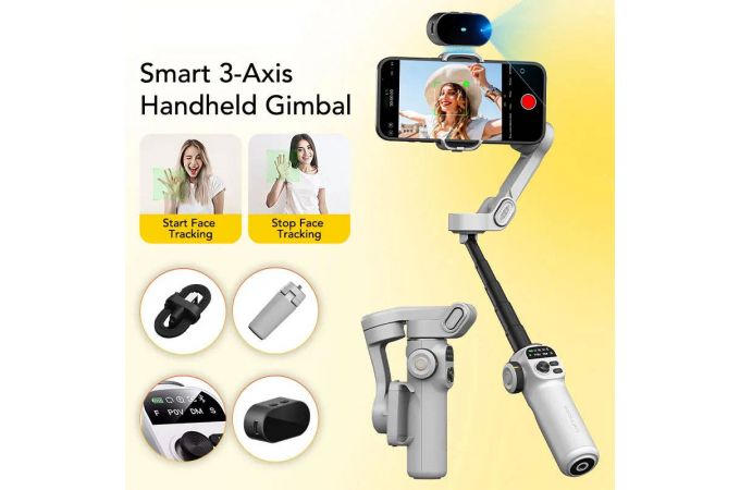 Трехосевой стабилизатор Smart-X2AI 3-Axis Smartphone Gimbal Stabilizer With AI- White