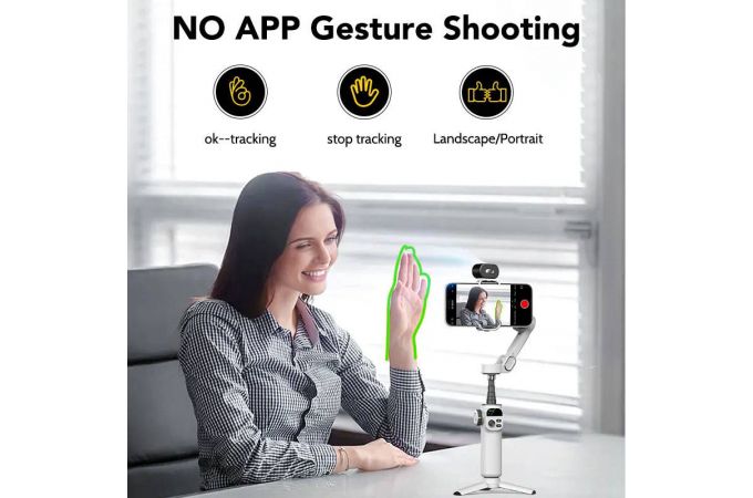 Трехосевой стабилизатор Smart-X2AI 3-Axis Smartphone Gimbal Stabilizer With AI- Black (черный)